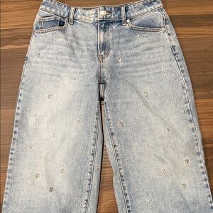 PINK Victoria's Secret Heart Jeans Light Blue Straight Leg Jeans baggy wide leg